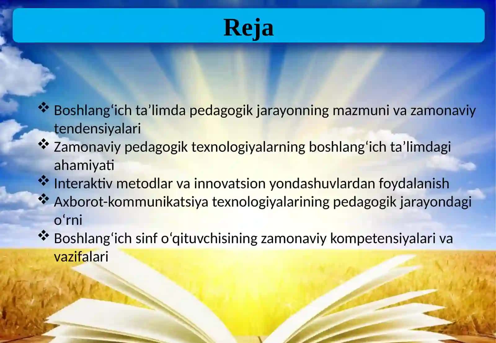 Boshlang'ich maktabda pedagogik jarayonning zamonaviy tendensiyalari va texnologiyalari 2