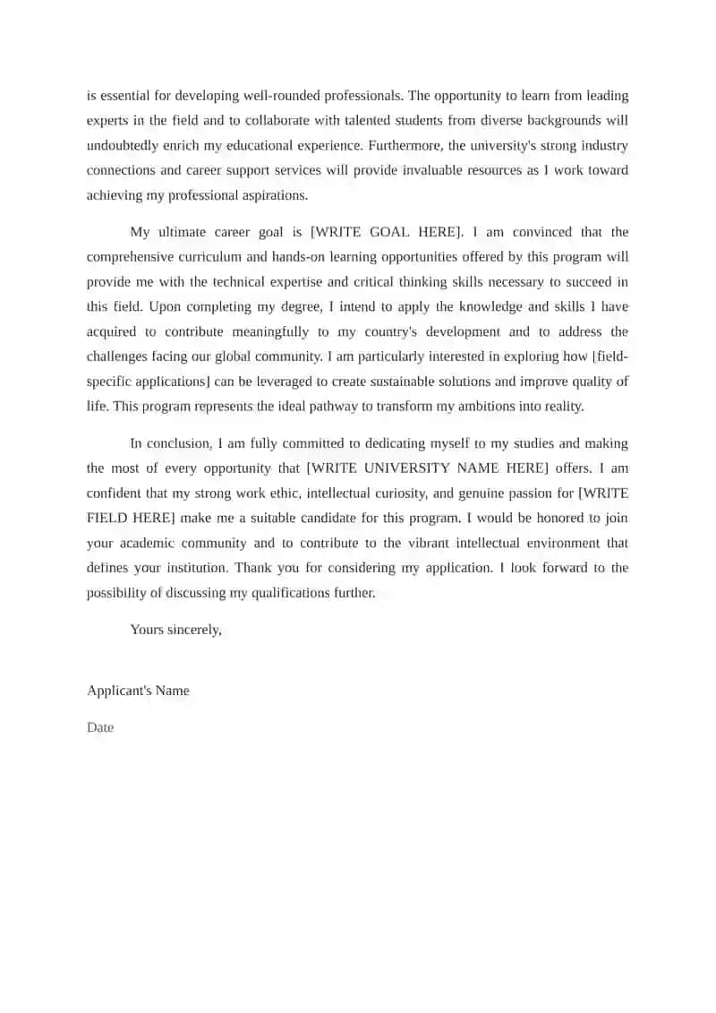 Proffesional uslubda Motivational Letter shabloni 2