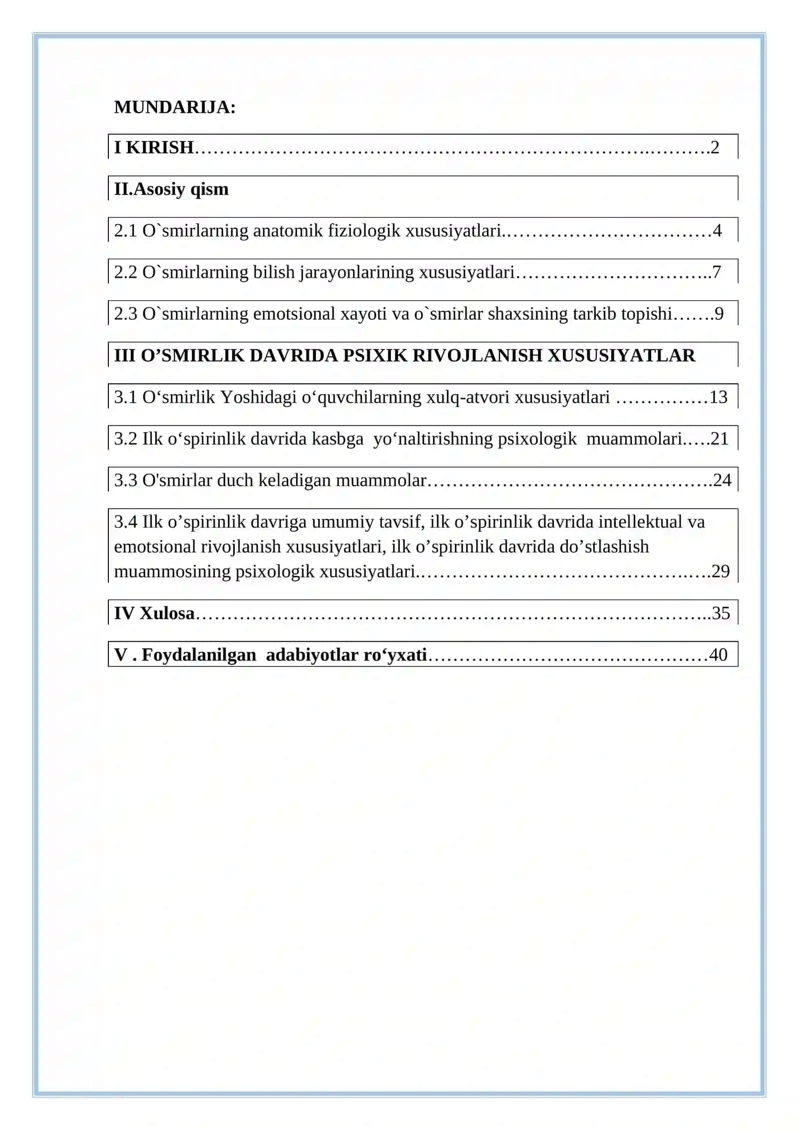 O'smirlik davrida o'sishning psixologik muammolari 2