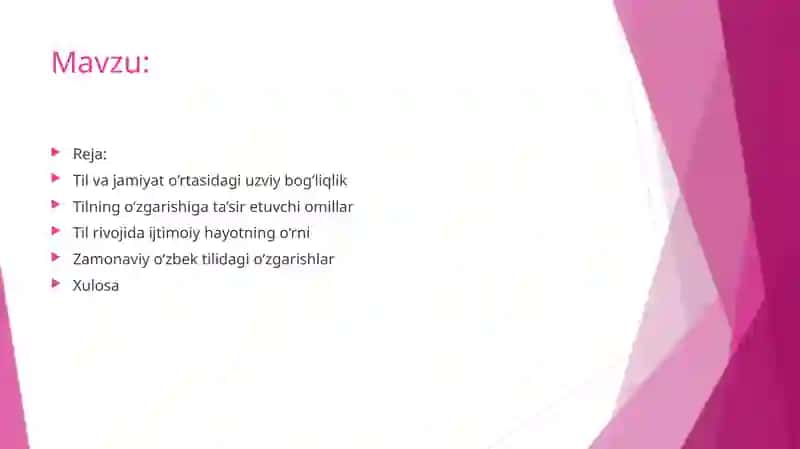 Til ijtimoiy doim o'zgarib rivojlananib tururchi hodisadir 2