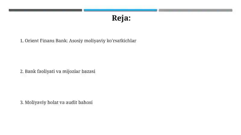 Orient Finans Bank: Asosiy moliyaviy ko'rsatkichlar 2