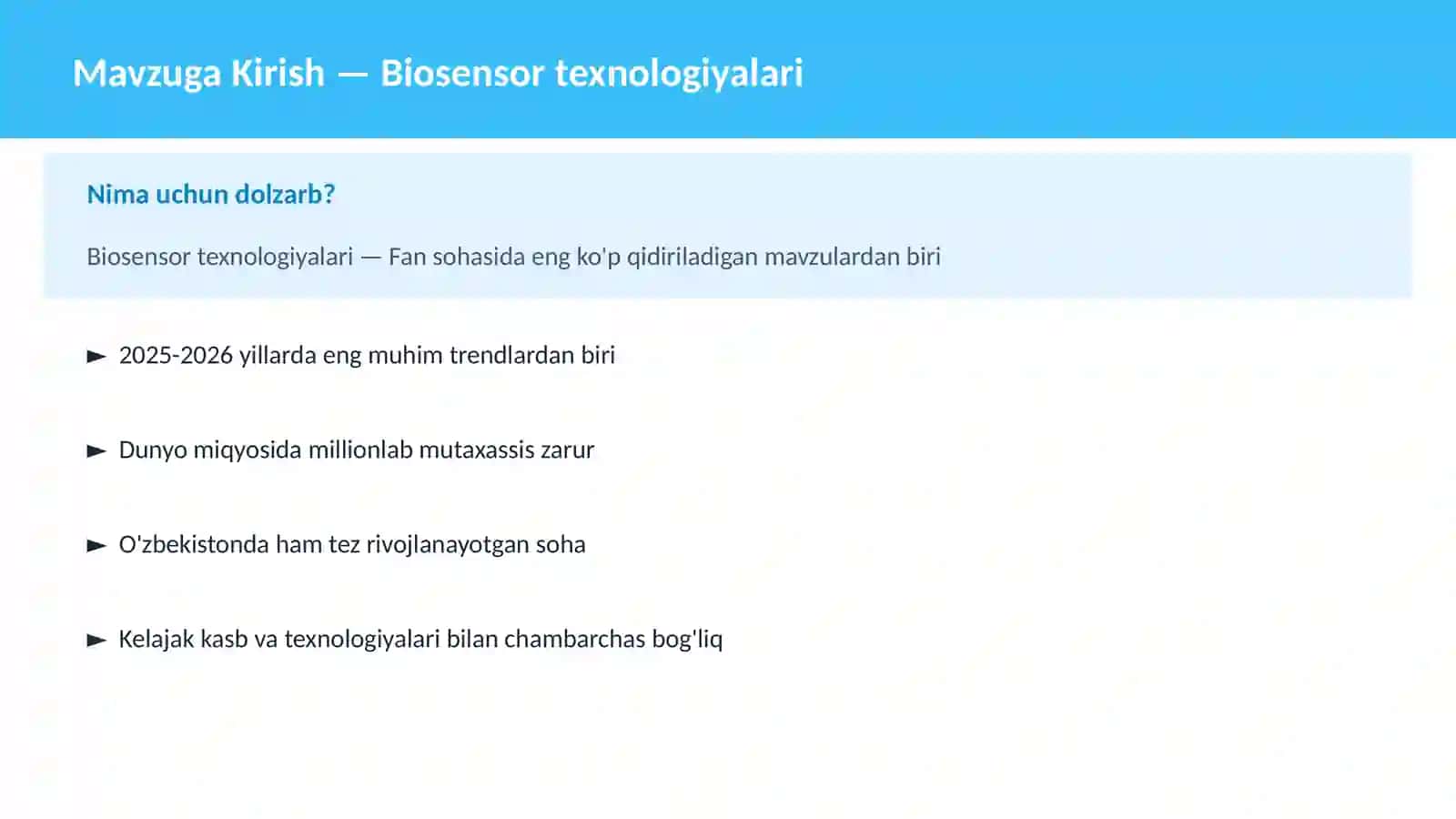 Biosensor texnologiyalari 2