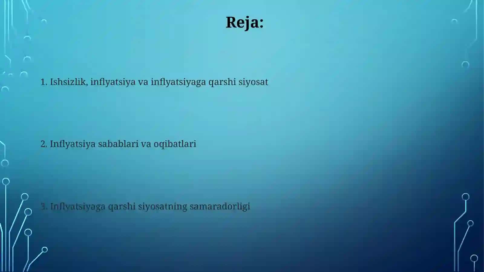 Ishsizlik, inflyatsiya va inflyatsiyaga qarshi siyosat 2