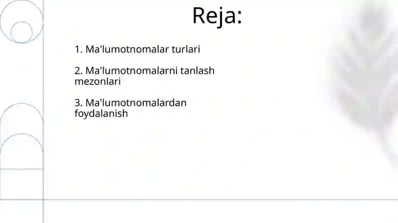 Ma'lumotnoma va ularning turlari 2