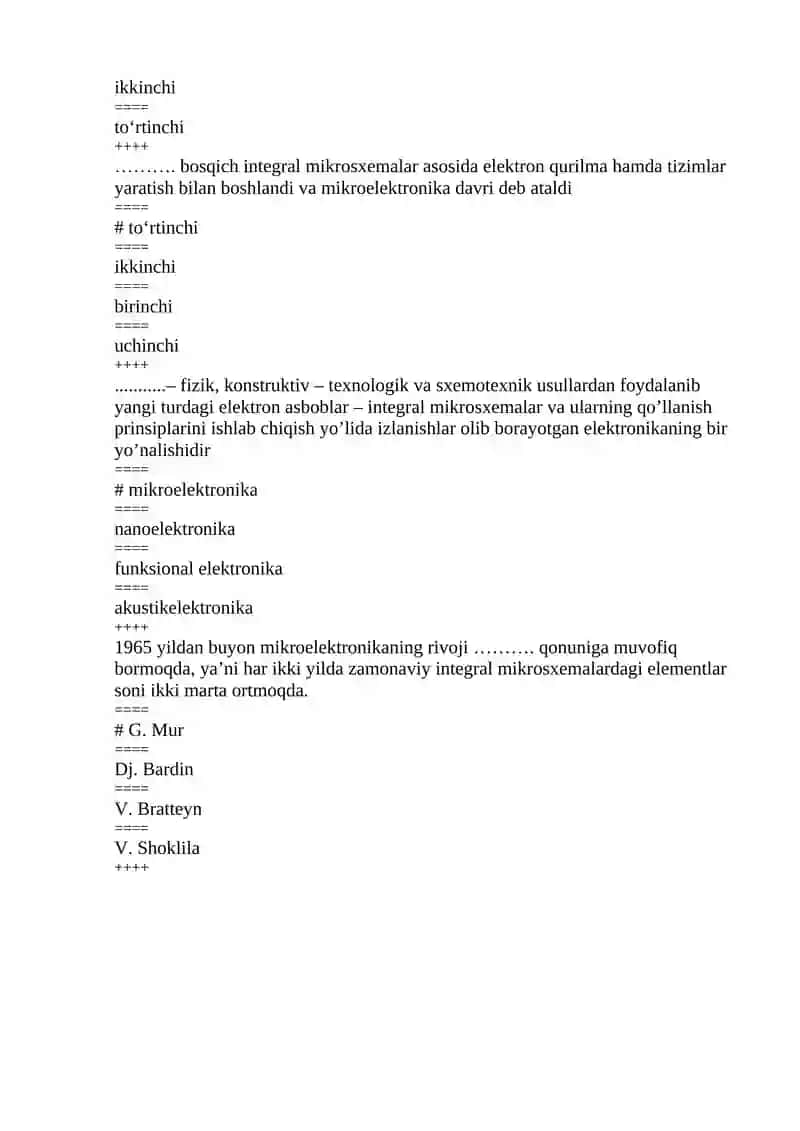 Elektronika rivojlanishi 2