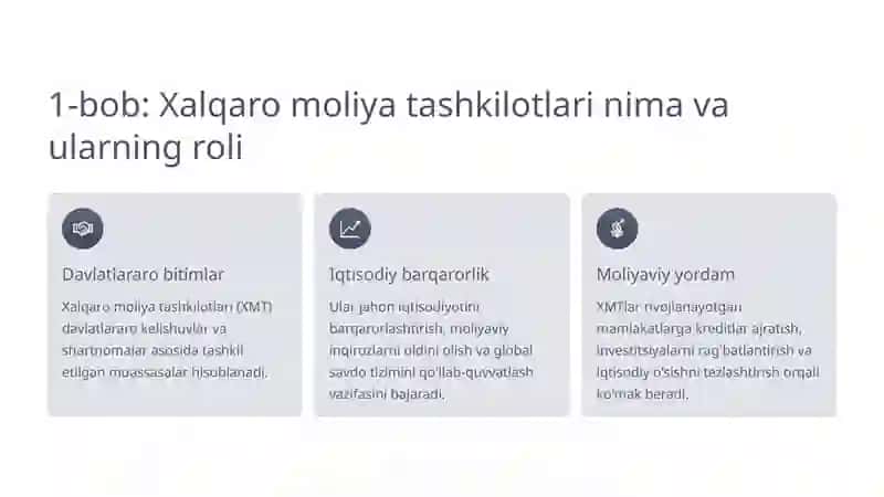 Xalqaro moliya tashkilotlari bilan hamkorlik natijalari 2