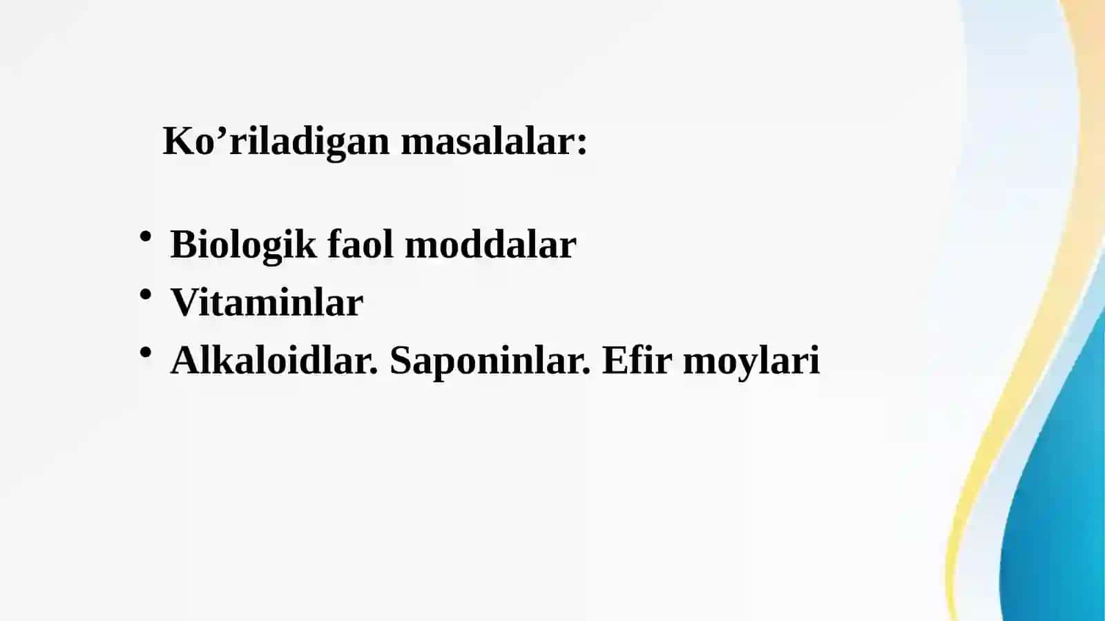 O’SIMLIK SHIFOBAXSHLILIK 2