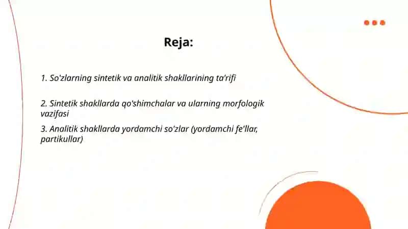 So'zlarning sintetik va analitik shakllari 2