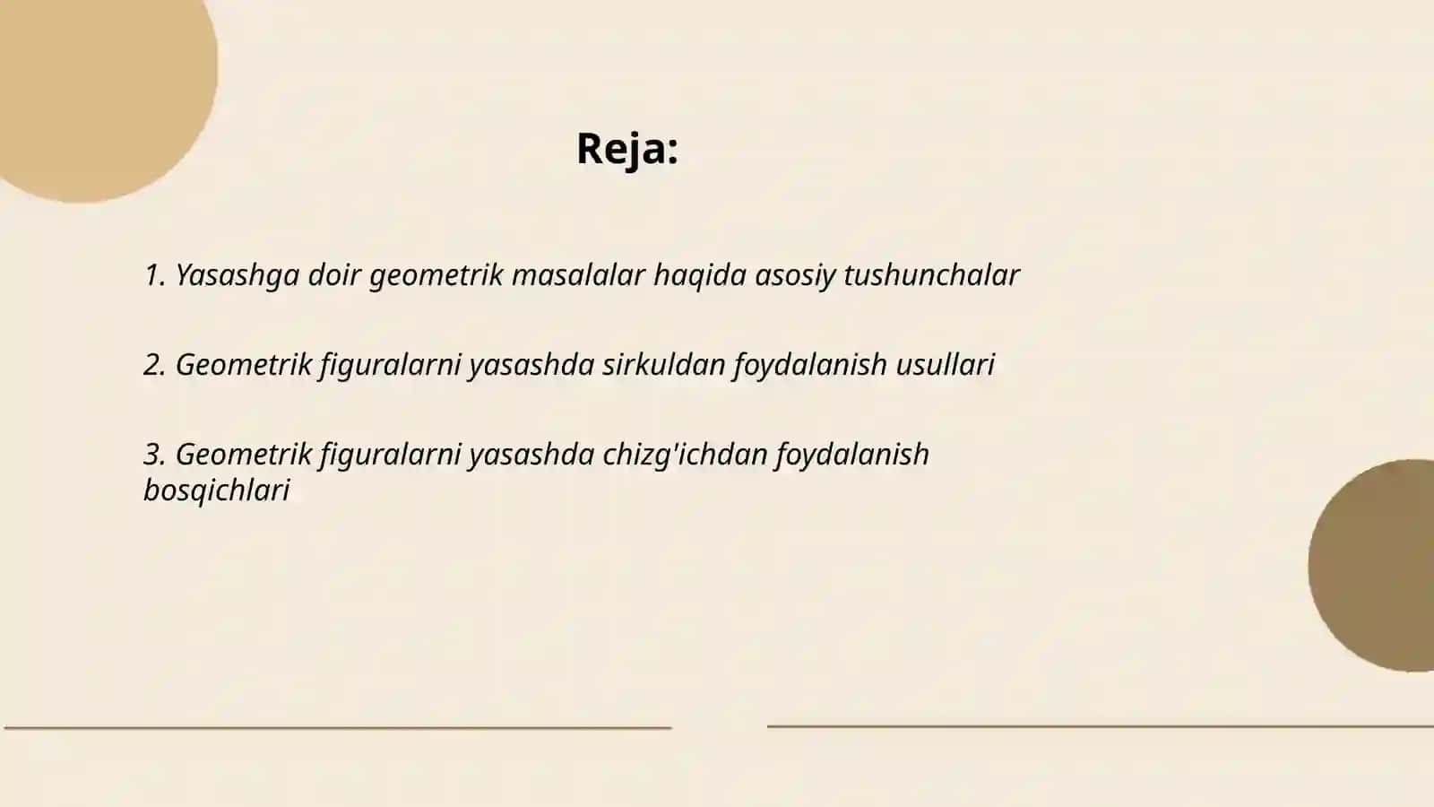 Geometrik figuralarni yasash 2