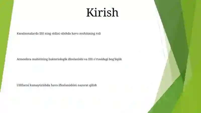 Kasalxona Ichki Infeksiyalarini Kelib Chiqishi Uchun Havo Muhitining Bakteriologik Ifloslanganligining Ahamiyati 2