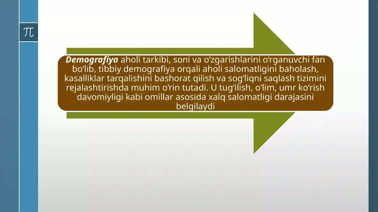 Demografiya,uning salomatlikdagi o‘rni 2