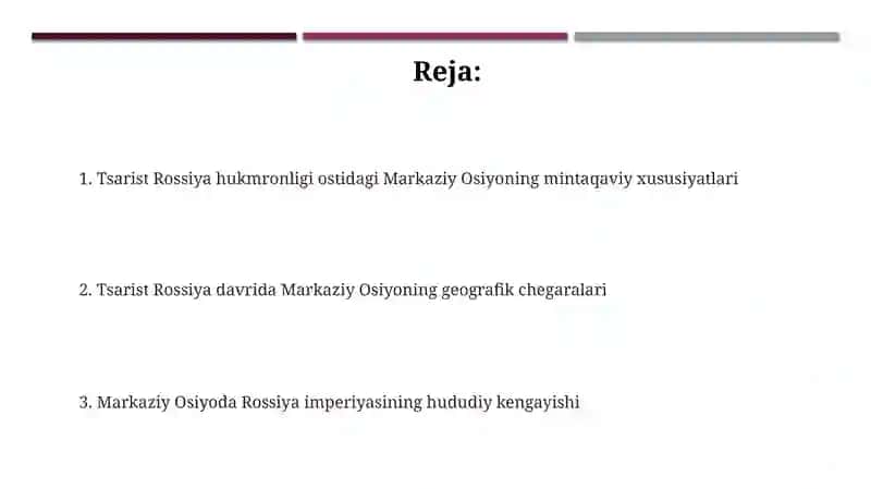 Chor Rossiyasi davrida Markazoy Osiyoning tarixiy geografiyasi 2
