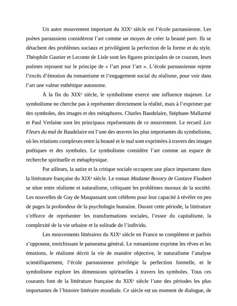LA LITTÉRATURE FRANÇAISE DU XIXᵉ SIÈCLE 2