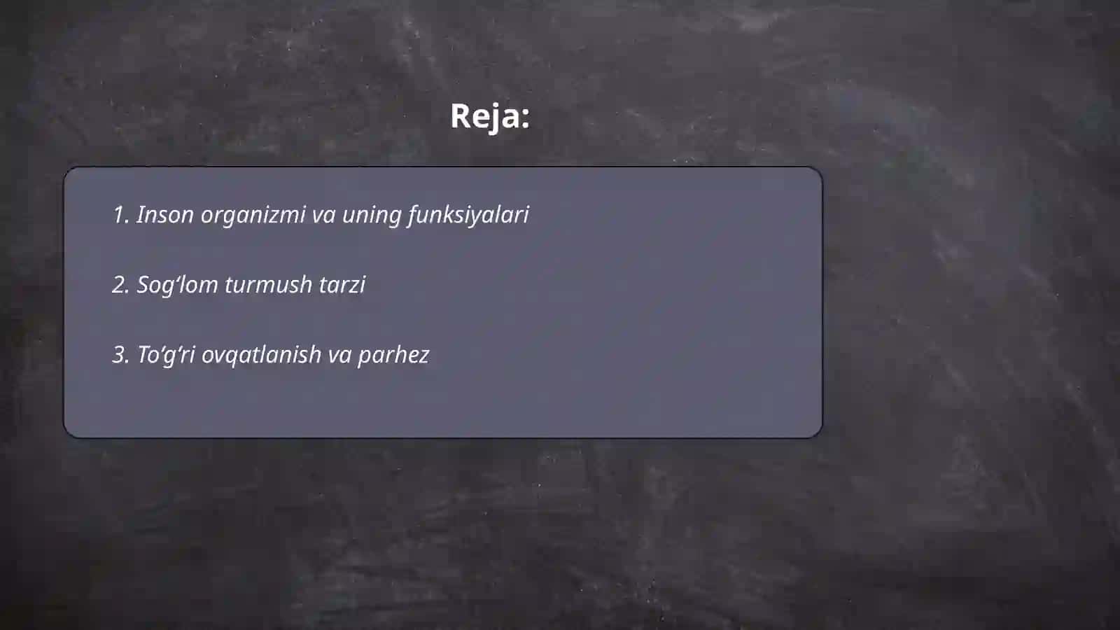 Inson organizmi va uning funksiyalari 2