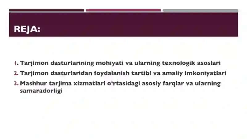 Tarjimon dasturlar va ulardan foydalanish asoslari, ularning farqlari 2