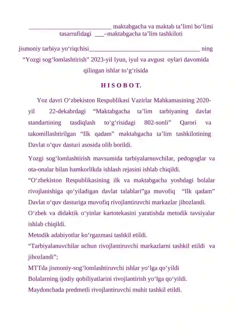 Yozgi sog‘lomlashtirish 2