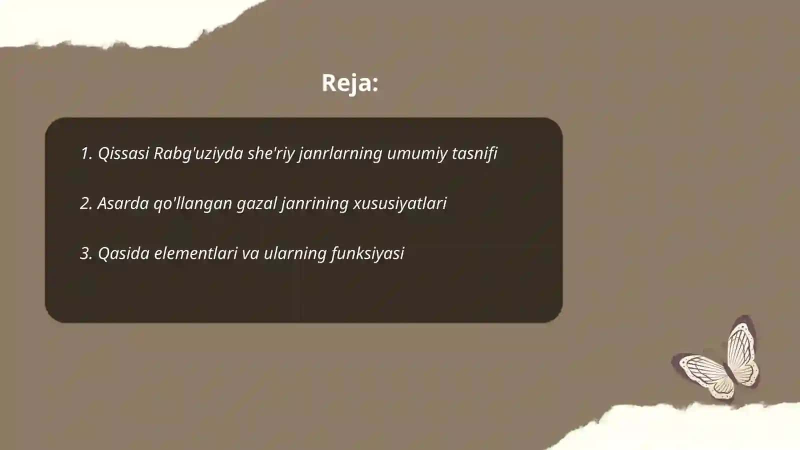 Qissasi Rabg'uziy asaridagi she'riy janrlar 2