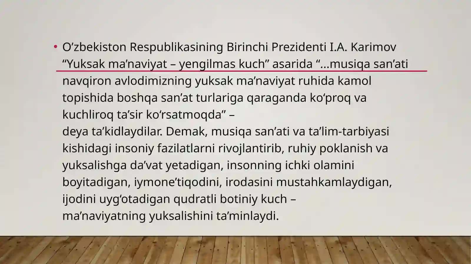 Musiqa mashg’ulotlarini tashkil etish va rejalashtirish 2