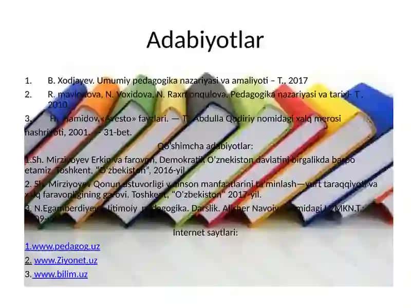Umumiy pedagogika nazariyasi va amaliyoti 2
