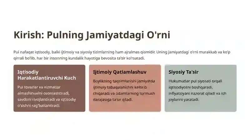Pulning Jamiyatdagi O'rni 2