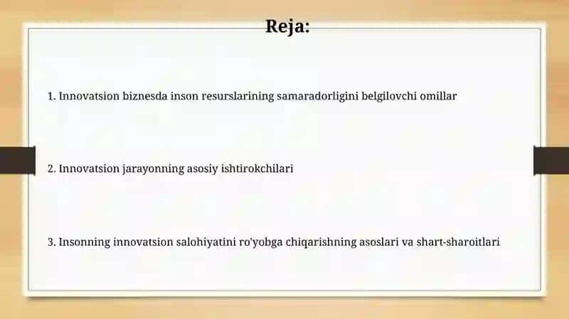 Innovatsion sohada kadrlarni boshqarish mexanizmi 2