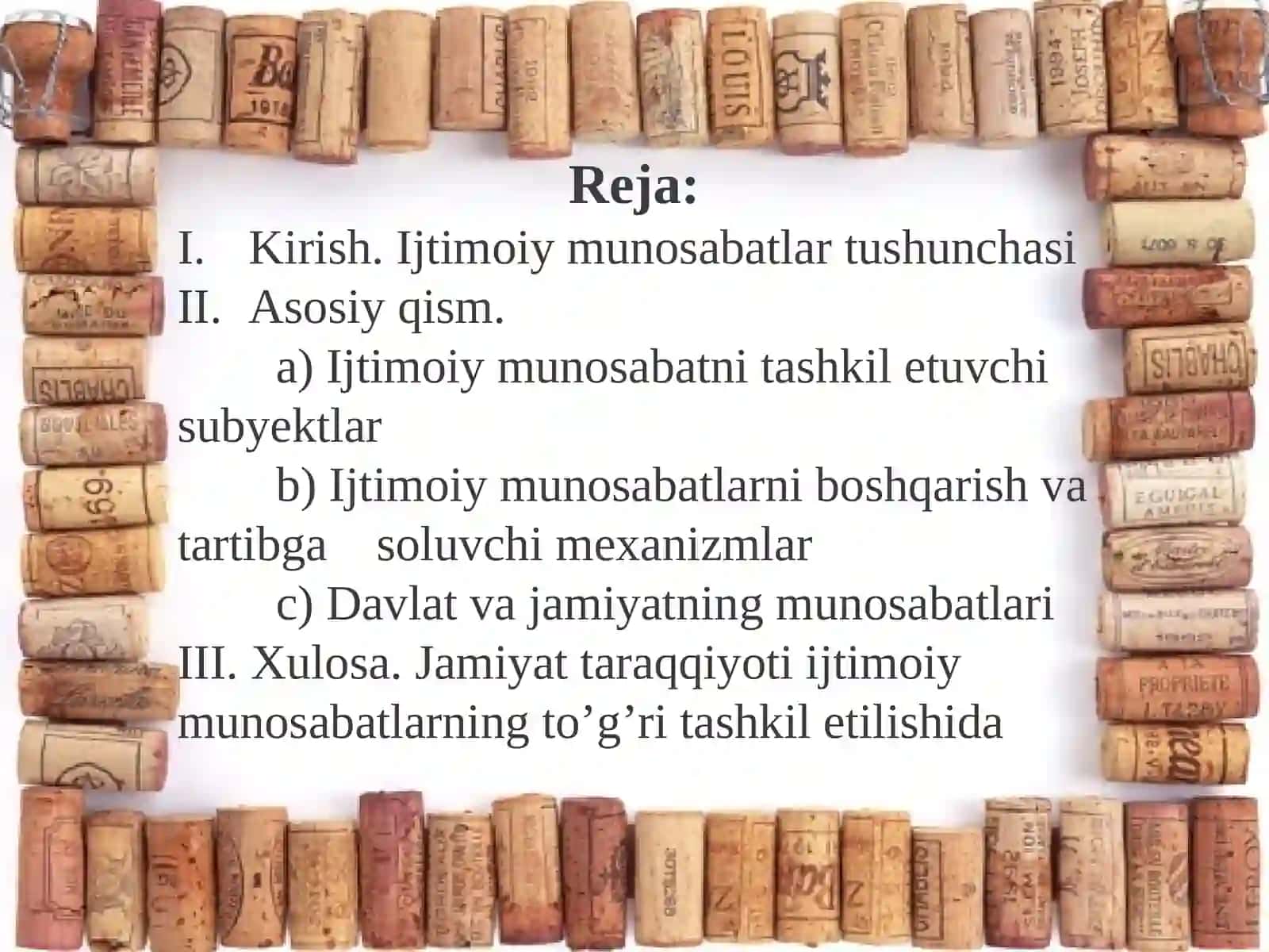 Ijtimоiymunоsаbаtlаrningtаsnifi.Ulаrningob’yekti,sub’yektivаmаzmuni 2