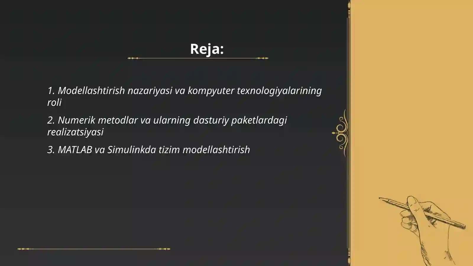 Modellashtirishda kompyuter texnalogiyalari 2