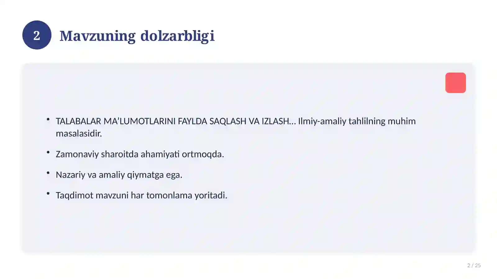TALABALAR MA’LUMOTLARINI FAYLDA SAQLASH VA IZLASH DASTURI 2