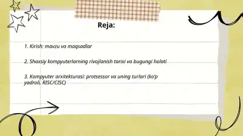 Zamonaviy shaxsiy kompyuter texnologiyalari taqdimoti 2