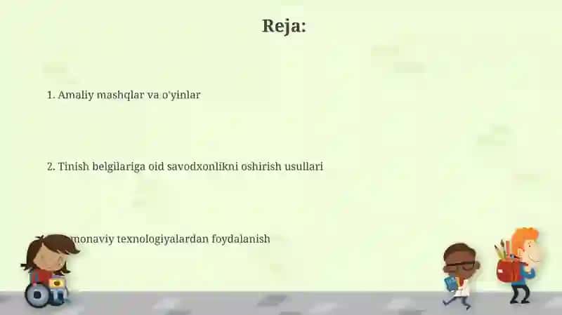 Punktuatsion savodxonlik ustida ishlash usullari 2