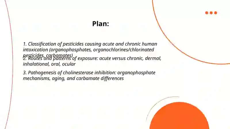 Acute and chronic intoxications with pesticides – classification, pathogenesis 2