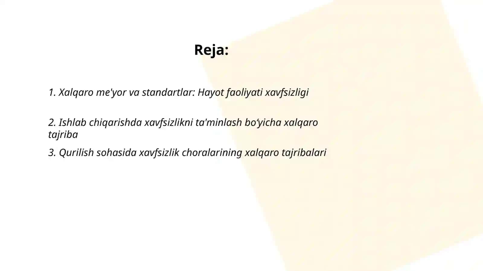 Hayot faoliyati xavfsizligini ta’minlashga oid xalqaro tajriba va izlanishlar taxlili 2