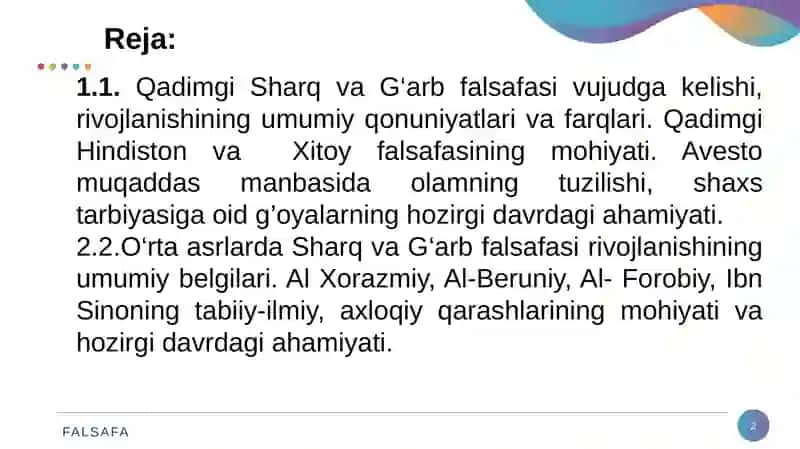 Sharq falsafasining ijtimoiy hayotdagi o'rni 2