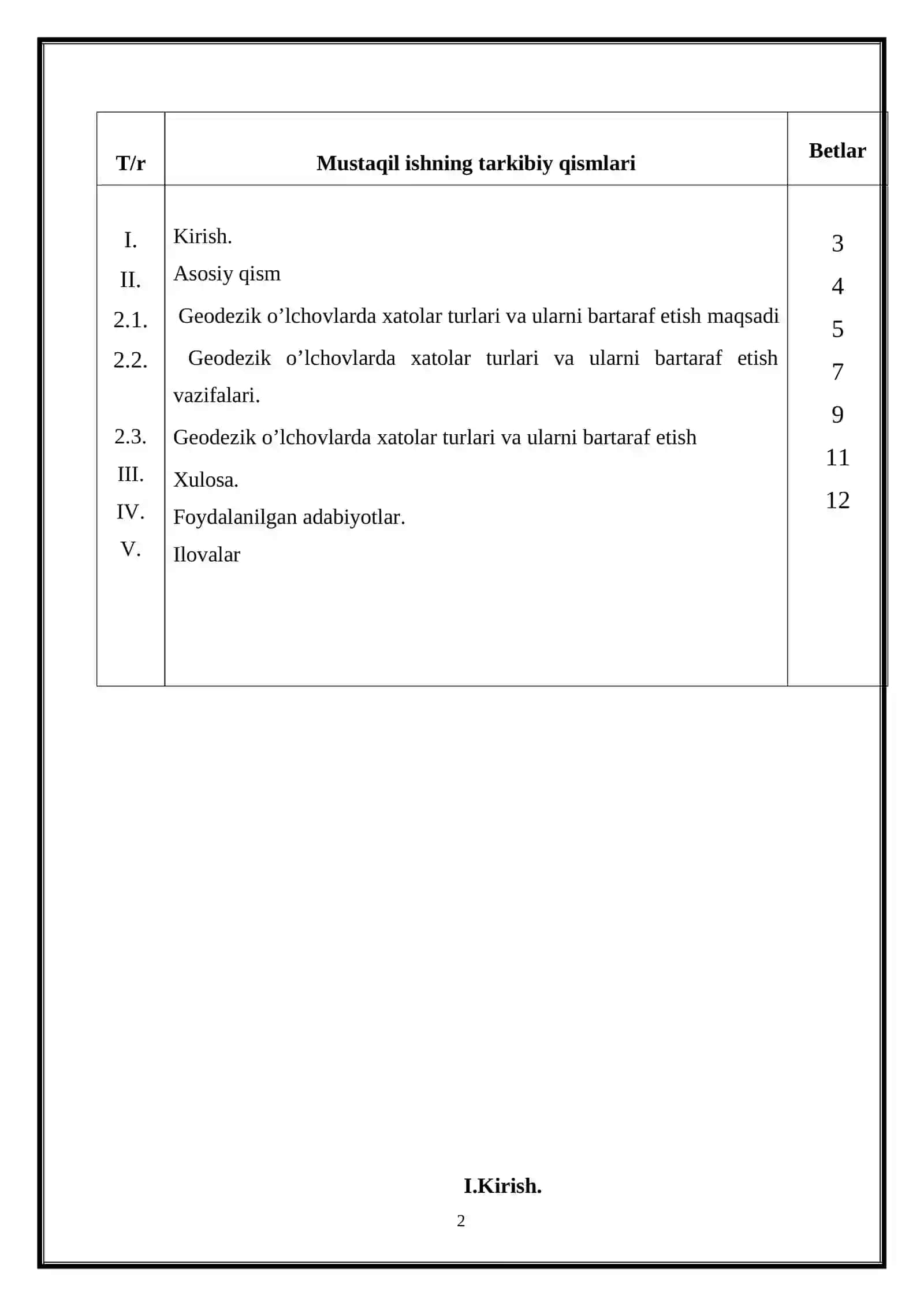 Geodezik o’lchovlarda xatolar turlari va ularni bartaraf etish 2