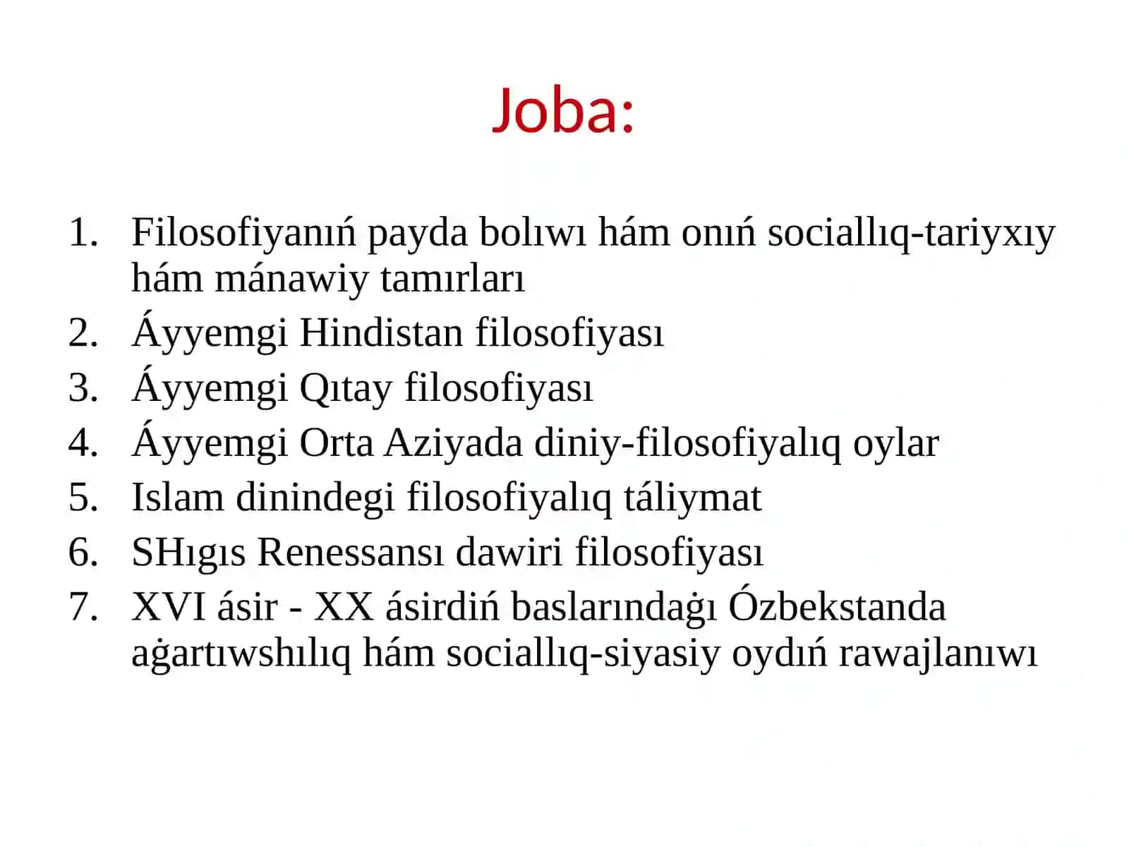 Filosofiyalıq oydıń rawajlanıw basqıshları: SHıġıs filosofiyası 2