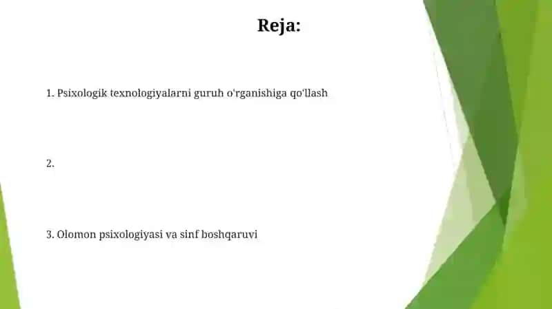 Olomon Psixologiyasi va Sinf Boshqaruvi 2