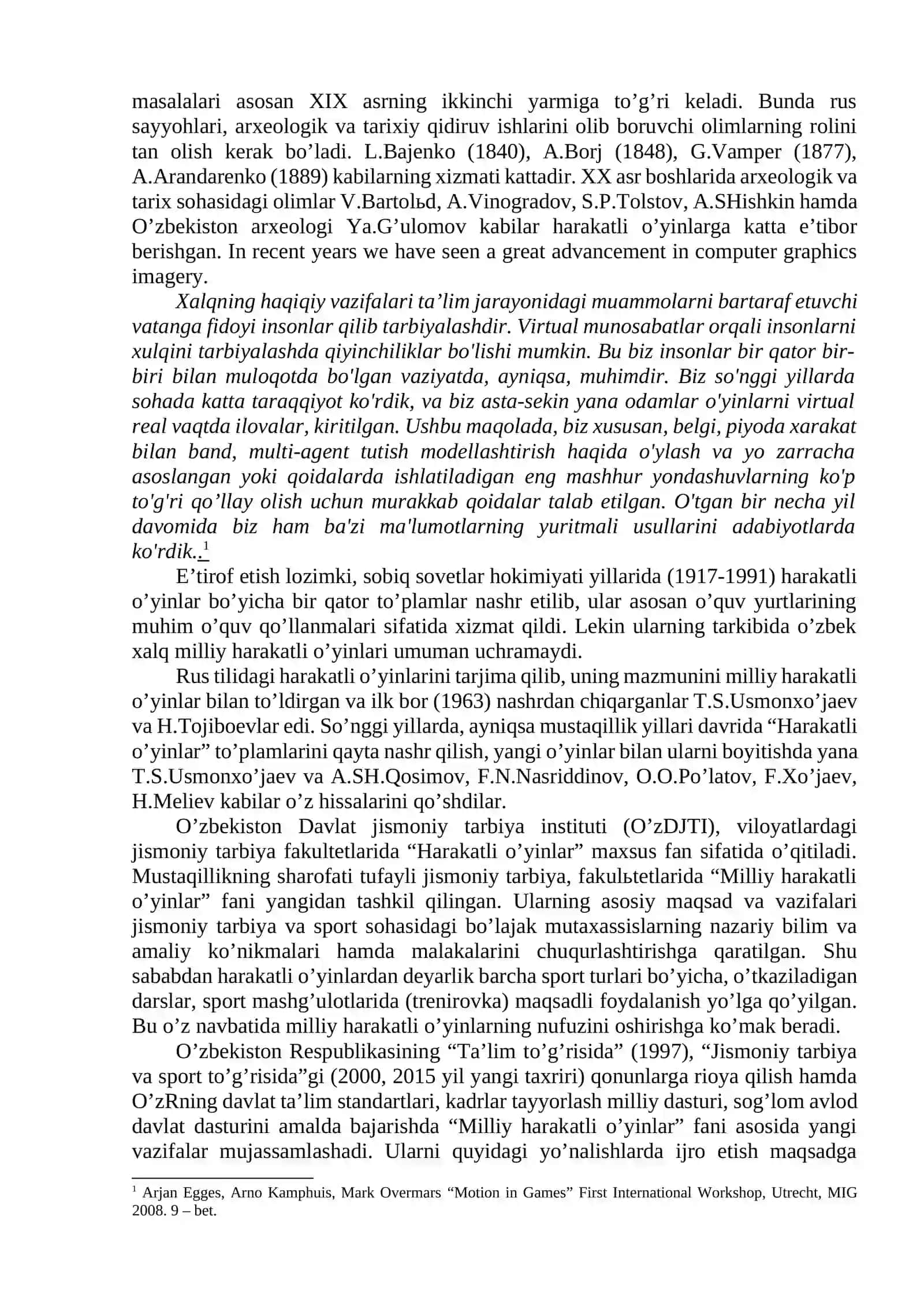 Harakatli o‘yinlar tarixi va qisqacha tushuncha 2