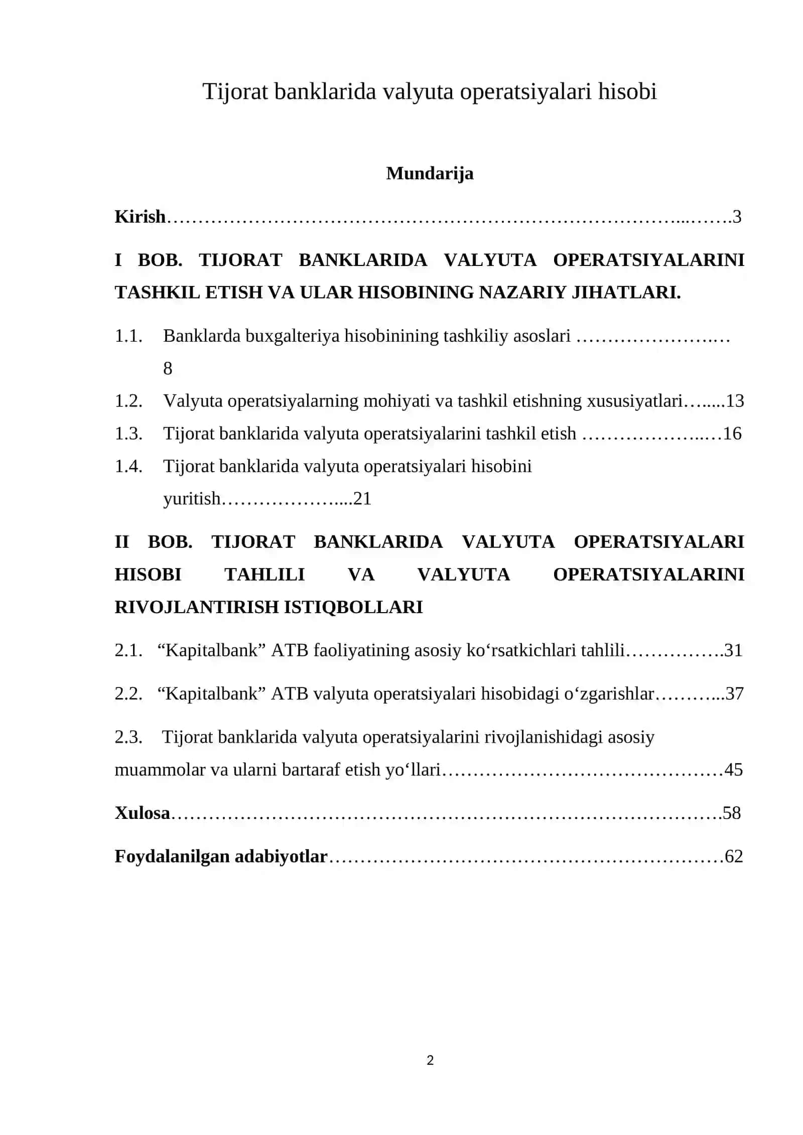 Tijorat banklarida valyuta operatsiyalari hisobi 2