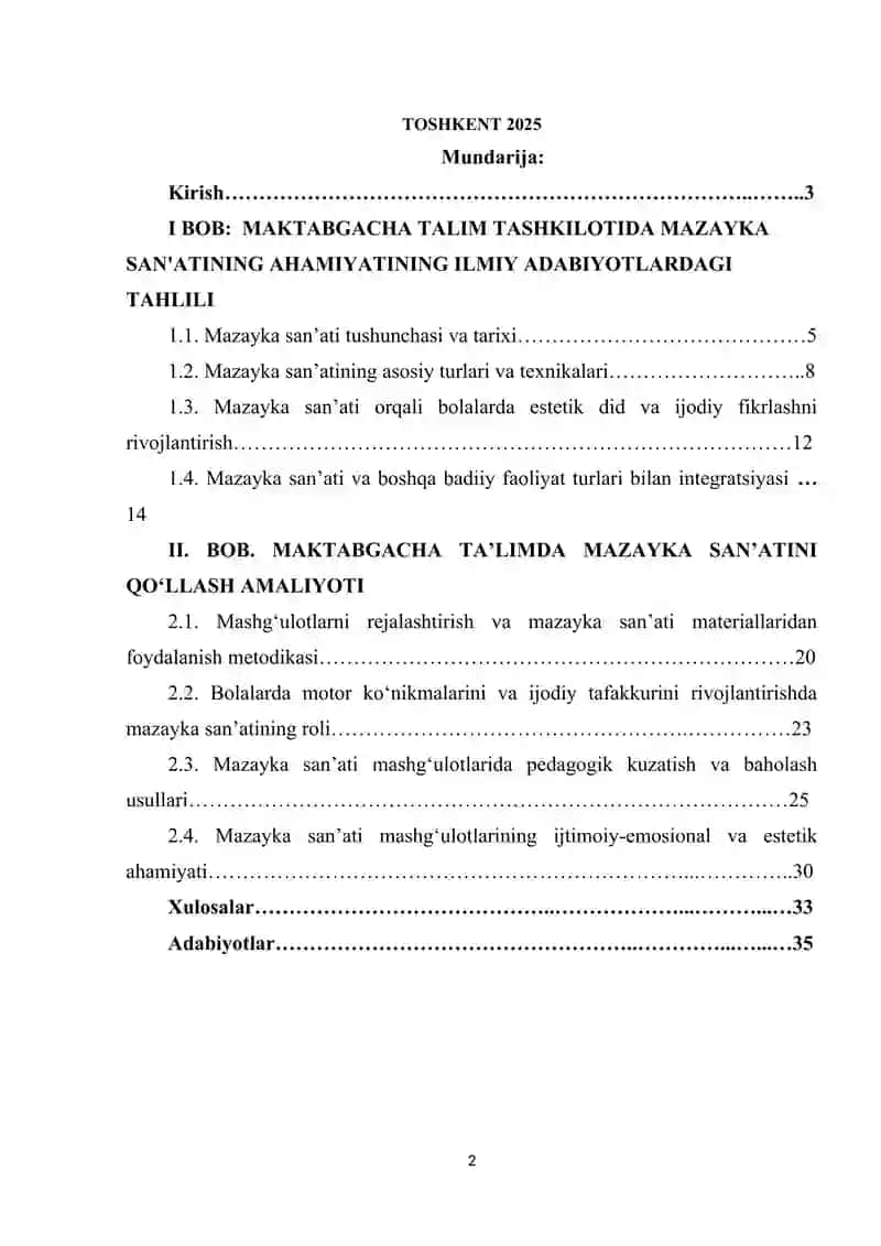 Maktabgacha talim tashkilotida mazayka san'atining ahamiyati 2