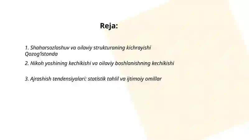 Zamonaviy oila va nikoh transformatsiyalari (Qozogʻiston) 2