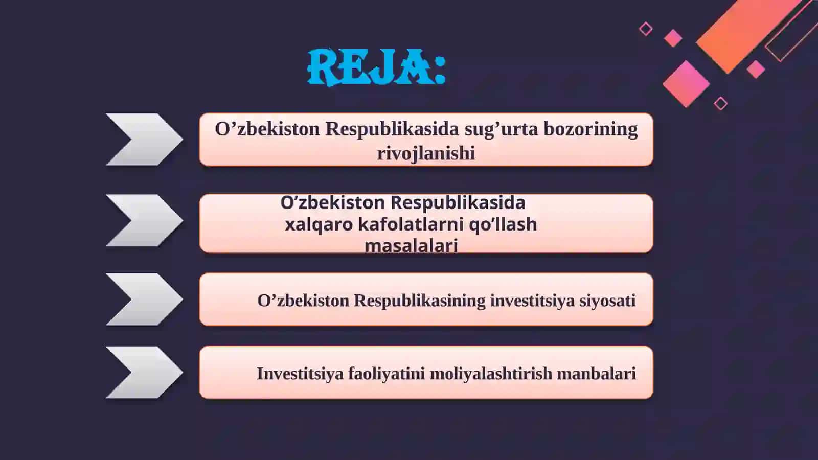 Xorijiy investitsiyalarni sug’urtalash va tavakkalchilik 2
