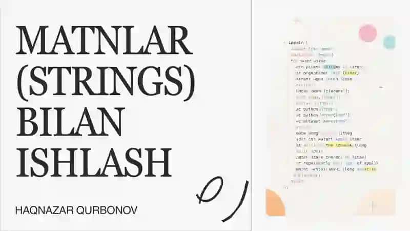 Pythonda matnlar bilan ishlash 2
