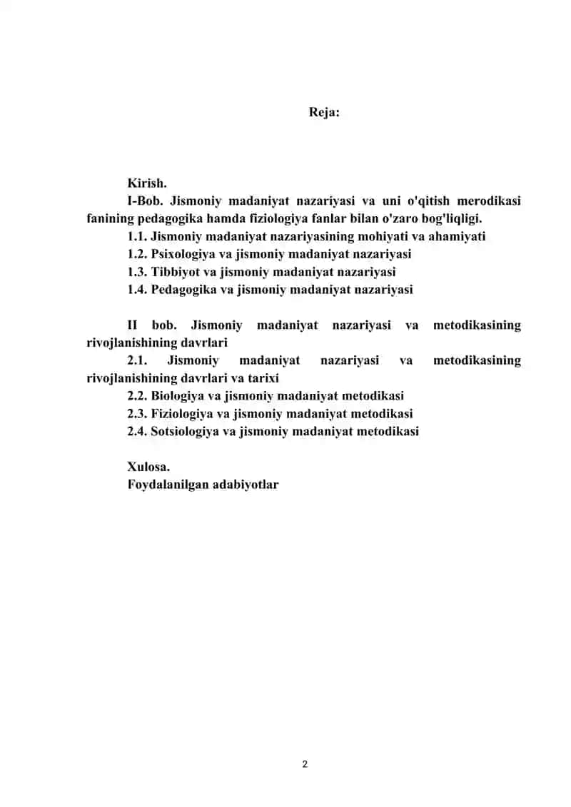 Jismoniy madaniyat nazariyasi va metodikasi 2