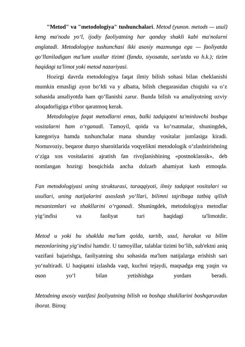 METODOLOGIYANI TADQIQ ETISH MANBALARI 2
