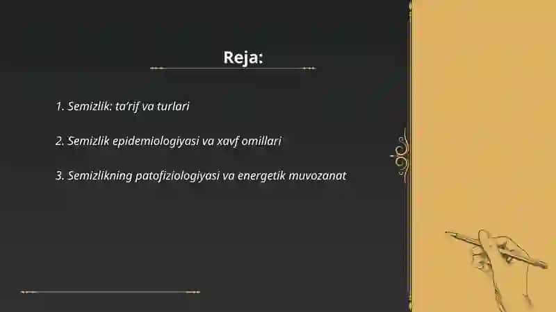 Semizlik, metabolik sindrom va qantli diabetning turi 2