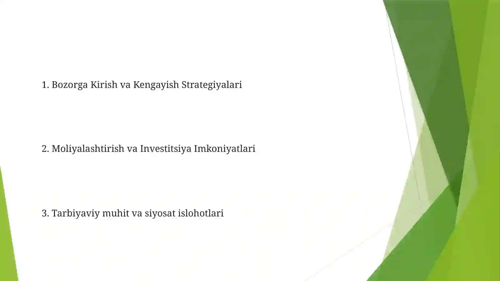 Mavzu: Oʻzbekistondakichikbiznesvaxususiytadbirkorliknirivojlantirishistiqbollari 2