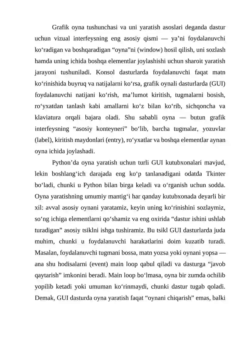 Oyna, tugma va yozuvlar bilan ishlash 2
