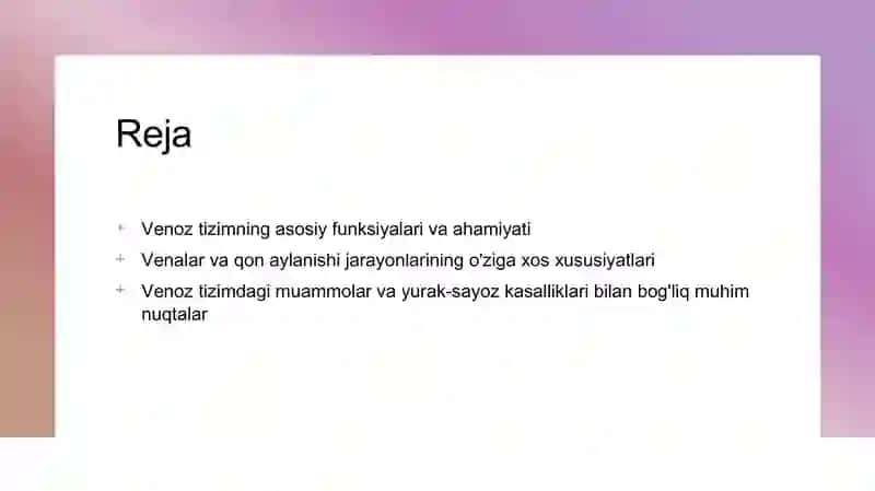 Vena tizimi 2