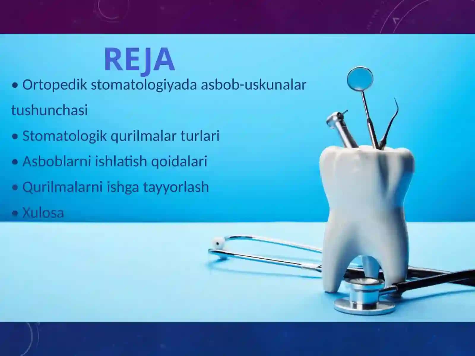 Ortopedik stomatologiya amaliyotida qo’llaniladigan tibbiy asbob–uskunalar 2
