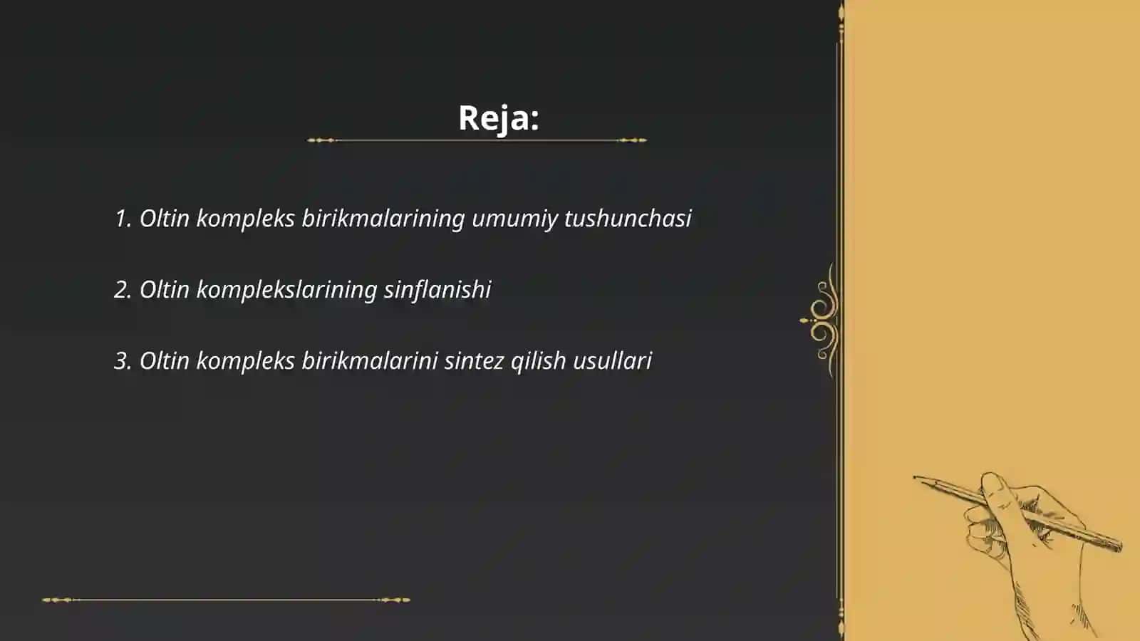 Oltin kompleks birikmalari olinish usullari kimyoviy xossalari 2